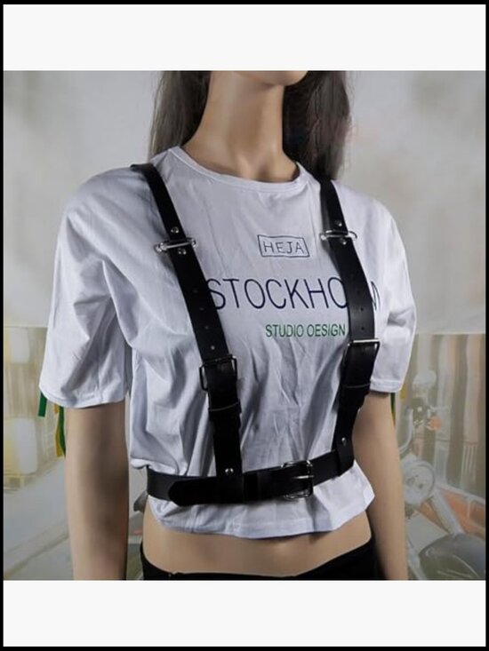 Women\'s Adjustable Pu Leather Harness Top Punk Corset Belt Body Chain Party main image 5